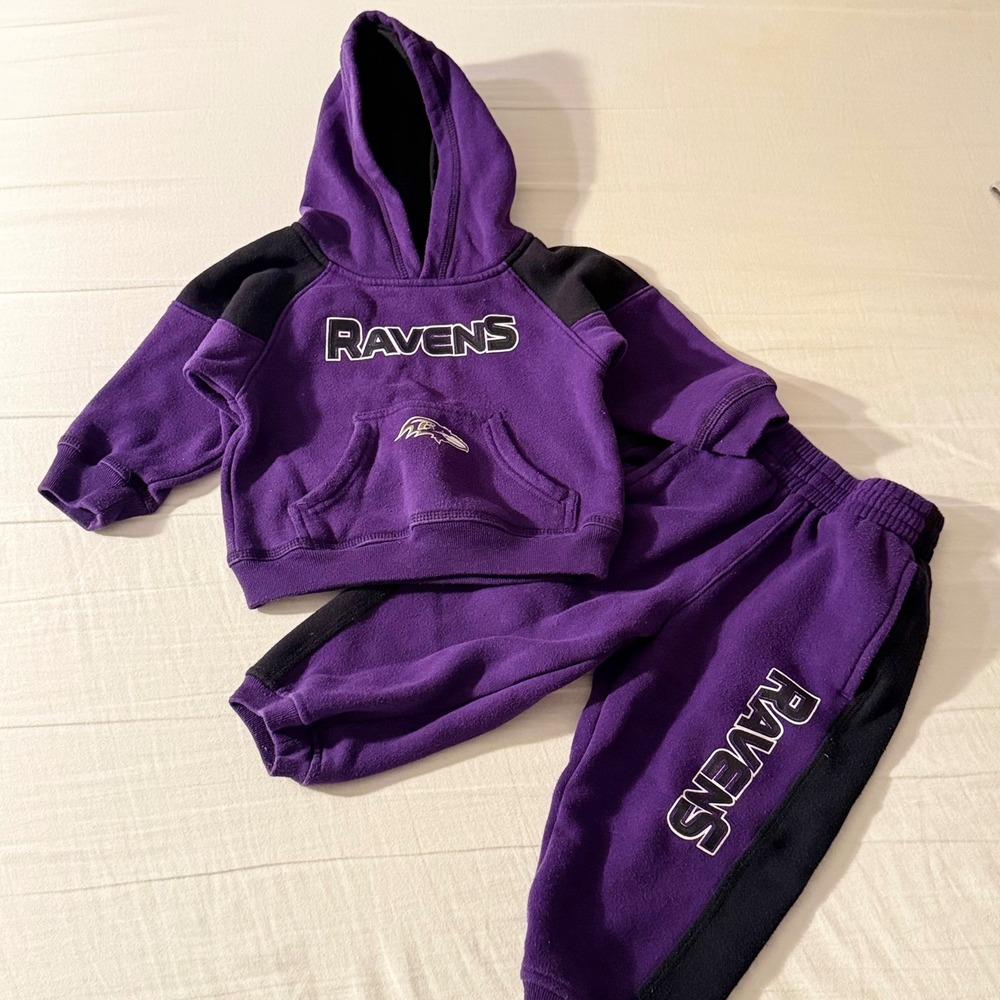 Baltimore Ravens Toddler Hoodie and Sweatpants Set Purple Black 24 Months